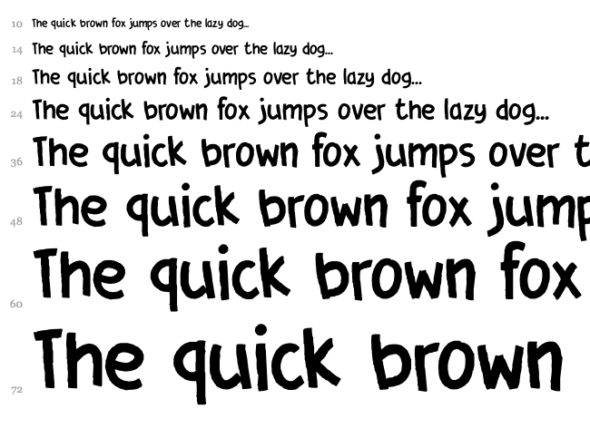 DK Cover Up font waterfall